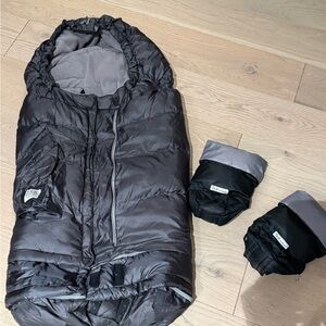 7 AM Enfant evolution stroller blanket with matching stroller muffs